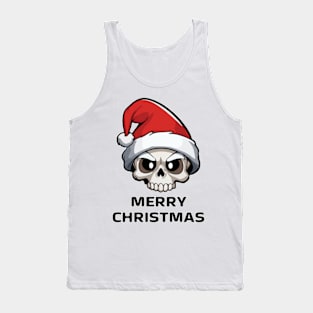 Santa Skull with Christmas Hat | Merry Christmas Tank Top